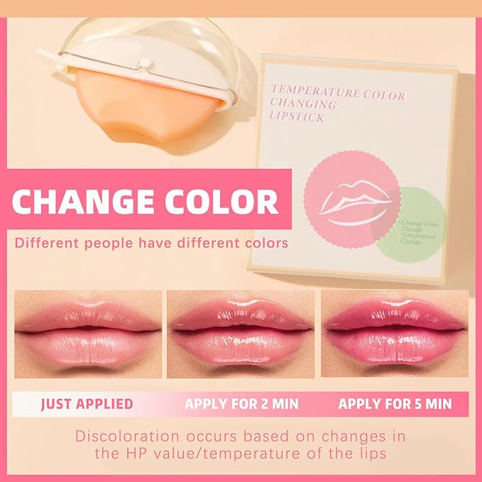 Color Changing Lazy Lipstick, Magic Blush Tinted Lip Balm, PH Temperature Changing Multi-Use Lips and Cheek Jelly Tint Makeup, Hydrating Long Lasting Labiales Magicos Lipstick for Women #1