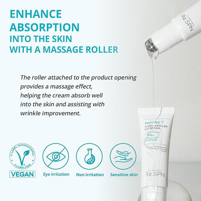 Re.SPN Peptide Firming Roller Eye Serum, Niacinamide, Panthenol, Caffeine | Self-Care, Vegan, Intense Hydration | Korean Eye Serum with Guasha, Glass Skin, Korean Skin Care(20ml/0.67 fl oz)