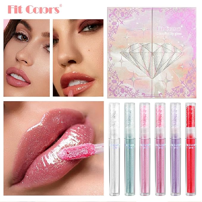 lipsticks 6PCS Luminous Luminous Lip Gloss - Diamond Gloss