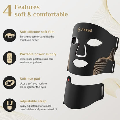 LED Light Therapy Mask Skin Care, LEDs face mask & neck mask Red - Wavelength for Home Use,– Advanced Skincare Made Easy