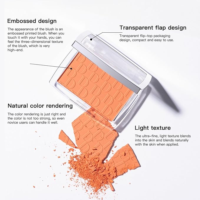 MAEPEOR Embossed Blush 6 Colors Smooth Blendable Face