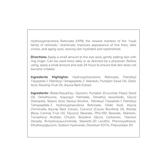 DRMTLGY HPR Eye Cream - Retinoid Under Eye Cream for Under Eyes, 0.5 fl oz