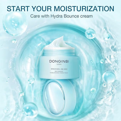 Donginbi Red Ginseng Hydra Bounce Cream Fresh - Mother's Day Gifts, Korean Red Ginseng Skin Moisturizing Face Cream for Dry and Oily Skin, 0.84 oz / 25 ml