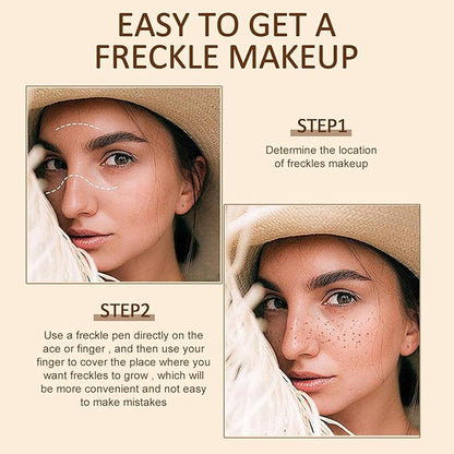 Erinde 2PCS Freckle Pen, Natural Lifelike Freckle Makeup Dark Brown
