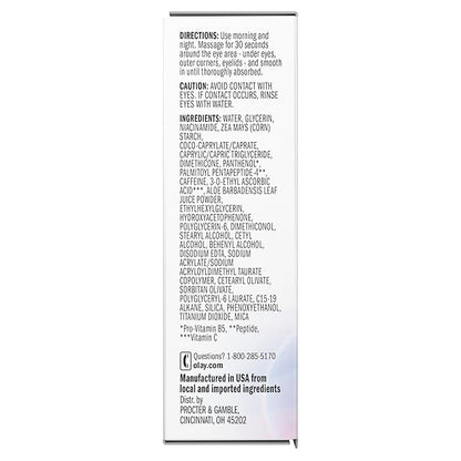 Olay Super Eye Serum - Vitamin C, Caffeine, Niacinamide, Amino Peptide, Aloe Vera - Brightens Dark Circles, Anti-Wrinkle, Anti-Aging, Brightening, Smooths Fine Lines, Firming, Hydrating, 0.45 Oz