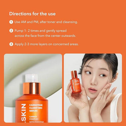 APRILSKIN Soothing and Hydrating Skincare Set: Carrotene Clarifying Facial Serum, Carrotene IPMP™ Clearing Solution & Carrotene Clarifying Cream