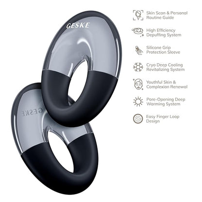 SmartAppGuided™ Cool & Warm Eye Massager | 7 in 1 | Multifunctional Massager | Eyes & Face | Battery-free Cooling & Warming | Firms, Relaxes & De-Puffs Skin | Ring-shaped Design for Easy Grip