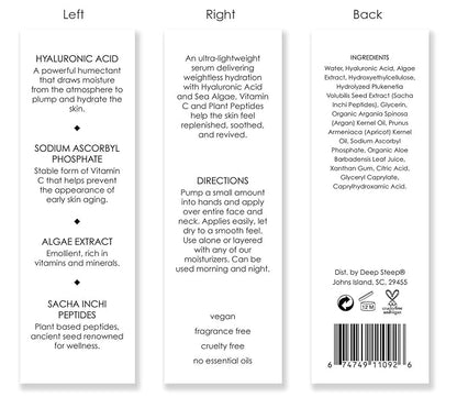Deep Steep-Skin Care Line- Face Serums (1 oz, Hyaluronic Acid Serum)