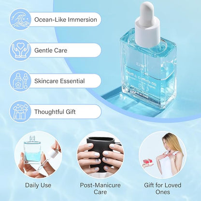 EJW Dual Layer Cuticle Oil for Nails - Nourishes & Repairs Dry, Damaged Cuticles, Strengthens Nails, Reduces Hangnails & Hand Lines, Fast-Absorbing Natural Formula, Ocean Breeze Scent, 0.5 fl. oz