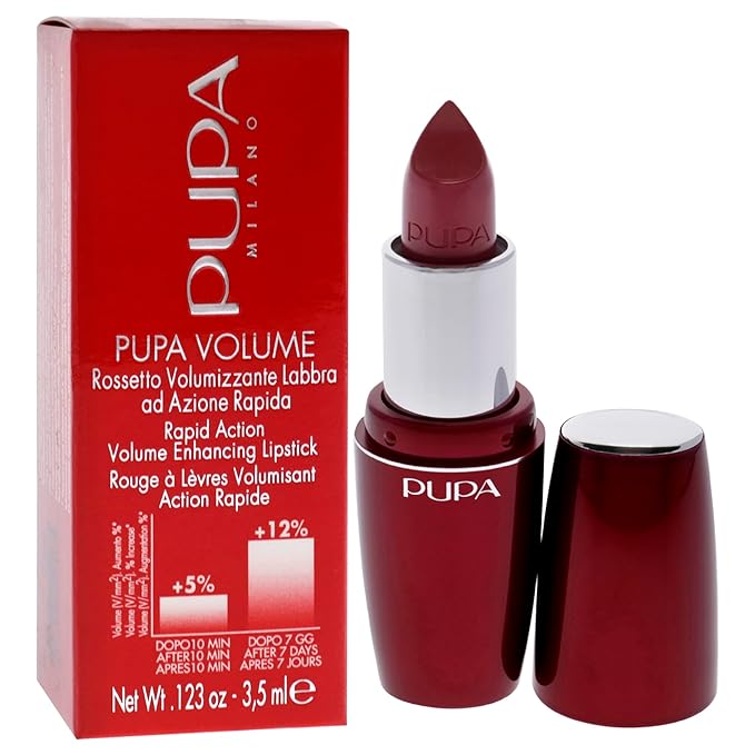 Pupa Milano Volume - Plumping, Hydrating, Cream Formula Lipsticks - Lasting Color That Stays On Lips All Day Long - Lustrous, Flattering Shades For All Skin Complexions - 300 Pink - 0.123 Oz