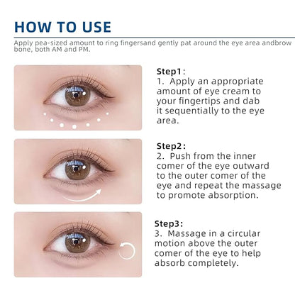 Retinol Under Eye Cream, Anti-aging Eye Cream for Eye Bags, Retinol Eye Cream for Dark Circles, Puffiness and Wrinkles, Suitable for all skin types (0.51 Fl Oz)