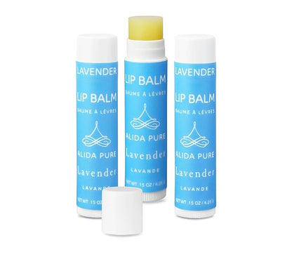 Lavender Lip Balm, Cruelty Free, Vegan Lip Balm Set, Beeswax Free, with Avocado Oil, Organic Jojoba Oil, and Vitamin E, Natural Moisturizer for Dry, Chapped, or Cracked Lips, 3 Tube Set