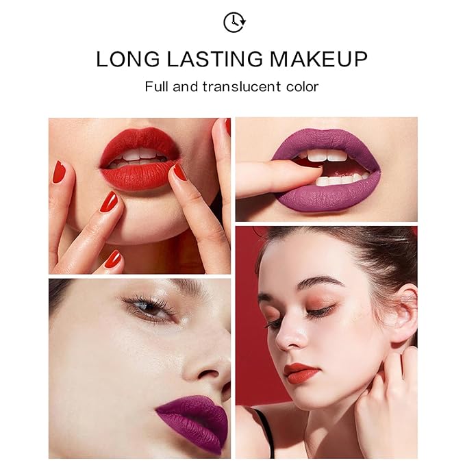 6PCS Everlasting Matte Liquid Lipstick Makeup Set,Long Lasting Waterproof Matte Lip Gloss,High Pigmented Nude Lipgloss Kit,Beauty Cosmetics Makeup Gift for Girls (#B)