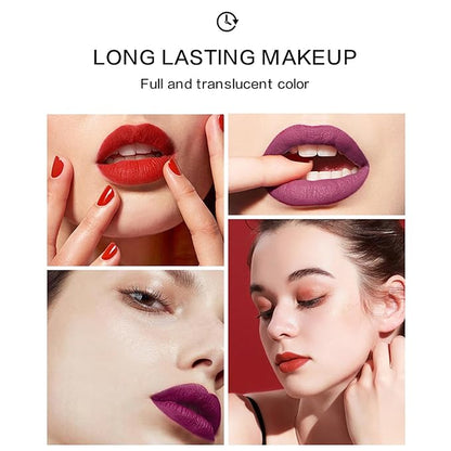 6PCS Everlasting Matte Liquid Lipstick Makeup Set,Long Lasting Waterproof Matte Lip Gloss,High Pigmented Nude Lipgloss Kit,Beauty Cosmetics Makeup Gift for Girls (#B)