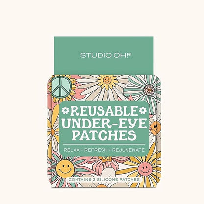 Studio Oh! Reusable Under-Eye Patches, Puffy Eyes Treatment and Under Eye Masks Skincare, 100% Silicone Eye Patches, Pairs with Favorite Serums or Creams, Beamin' Blooms