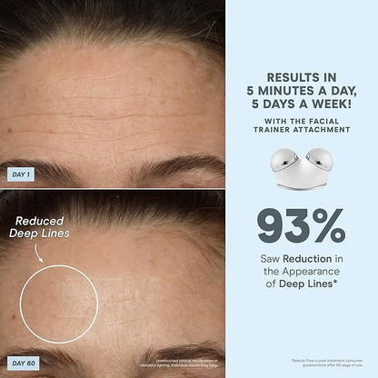NuFACE Trinity+ Microcurrent Facial Device Kit - FDA Cleared Face Sculpting & Neck Tightening Device to Contour Cheeks & Brows + Microcurrent Gel Activator & Silk Creme - Sandy Rose