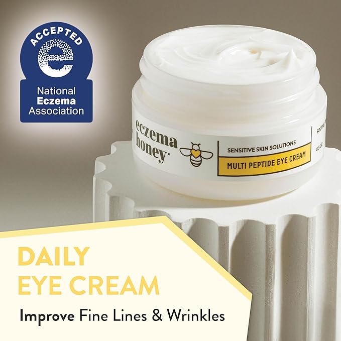 ECZEMA HONEY Multi Peptide Eye Cream & Nourishing Face Serum - Bundle for Sensitive & Dry Skin - Cruelty Free