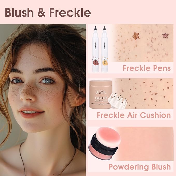 Natural Freckle Blush Makeup Kit- Liquid Fake Freckle for Cheek