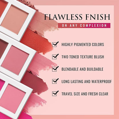 Red Cream Blush for Cheeks, Ultra Pigmented Silky Blush (02#)