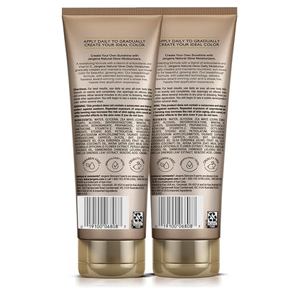 Jergens Natural Glow Sunless Tanning Lotion, Self Tanner, Fair to Medium Skin Tone, Daily Moisturizer, 7.5 Oz (Pack of 2)