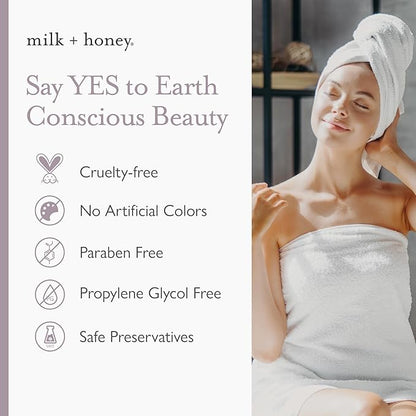 milk + honey Calming Bath Soak No. 8, Moisturizing Epsom Salt Bath Soak with Lavender and Eucalyptus Oils, Soothing and Relaxing, 10 oz