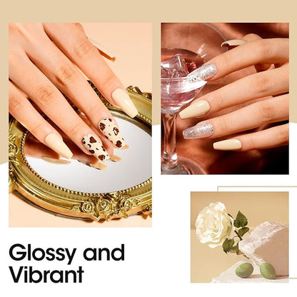 Gellen Nude Gel Nail Polish 18 ML Nude Neutral Gel Polish Beige Skin Tones Soak off UV LED Nail Lamp Nail Polish for Nail Art French Manicure Home Salon DIY Gift, 0.61 Fl Oz