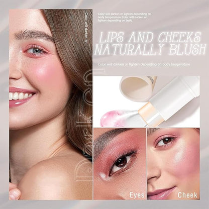 Color Changing Blush Stick,Jelly Tint Stain Clear PH with Brush