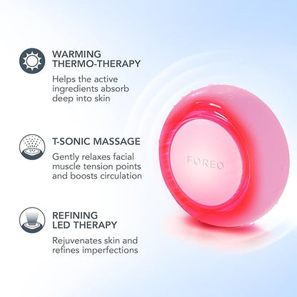 FOREO UFO 3 mini 4-in-1 Face Mask Skincare Device - Face Moisturiser - Anti-Aging - Full spectrum Light & Red Light - Warming - Facial Massage - App-connected - Pearl Pink