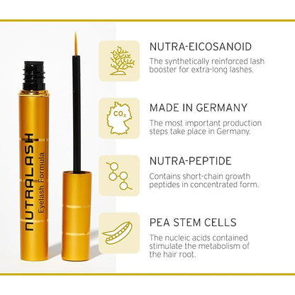 Nutralash ADVANCED Eyelash Formula - Lash Serum for Longer Eyelashes in Just 4-6 Weeks I Eyelash Growth Serum I Made in Germany I 3ml
