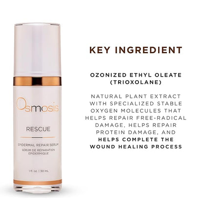 OSMOSIS Facial Moisturizer and Serum Kit, HYDRATE (1.69oz) Plumping Facial Moisturizer with Shea Butter, RESCUE (1oz) Epidermal Repair Facial Serum Calms Skin