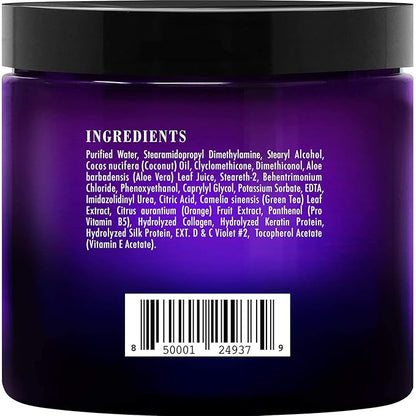 Botanic Hearth Purple Hair Mask for Silver and Blonde Hair – 8 oz – Toning Hair Treatment with Coconut Oil, Bitter Orange, Green Tea & Aloe Vera