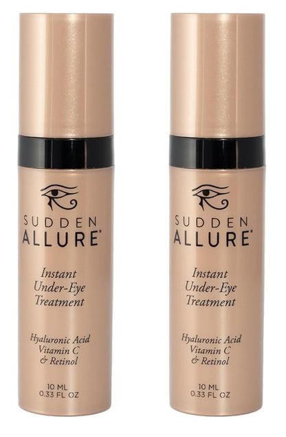 Sudden Allure Instant Under Eye Treatment Serum – Erase Under Eye Bags, Dark Circles, Wrinkles & Lift Sagging Eyes - Instantly Tighten & Firm - Reduce Eye Bags & Crows Feet | Made in USA (10 ml, 2pk)
