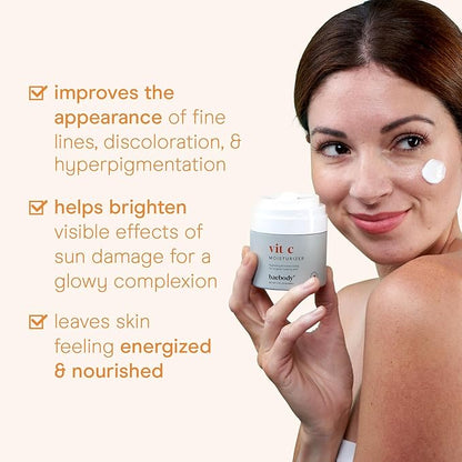 Baebody Made in USA Vitamin C Face Moisturizer - Brightening Vitamin C Cream Moisturizer with Jojoba Oil - Anti Aging and Hydrating (1.7 fl oz/50 ml)