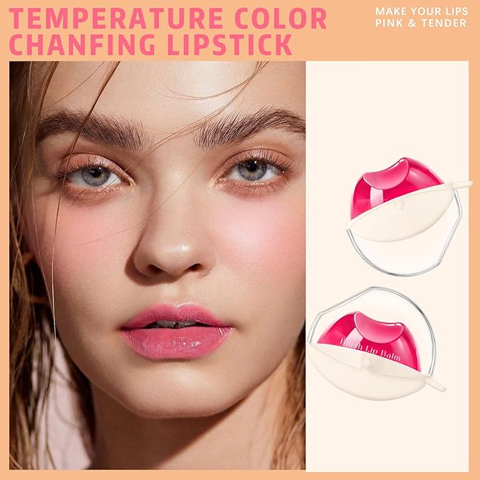 Color Changing Lazy Lipstick, Magic Blush Tinted Lip Balm, PH Temperature Changing Multi-Use Lips and Cheek Jelly Tint Makeup, Hydrating Long Lasting Labiales Magicos Lipstick for Women #1
