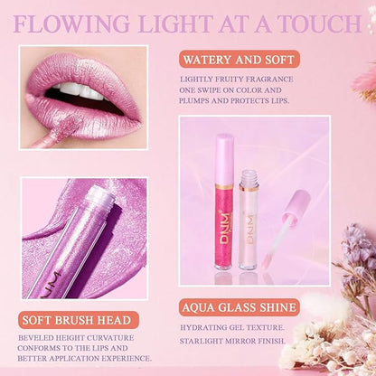 COOSA Glitter Liquid Lipsticks, Diamond Shimmer Metallic Plumping Glitter