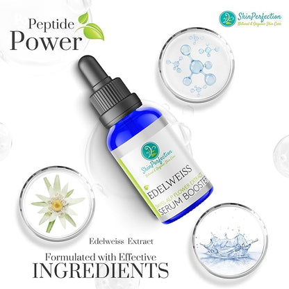 Skin Perfection Edelweiss Natural Derived Plant Antioxidant Extract Potent Anti-Aging Vitamin C Hydration Younger-Looking Skin Easy Add Dropper Make Your Own Skincare Hair Lotion Supplies