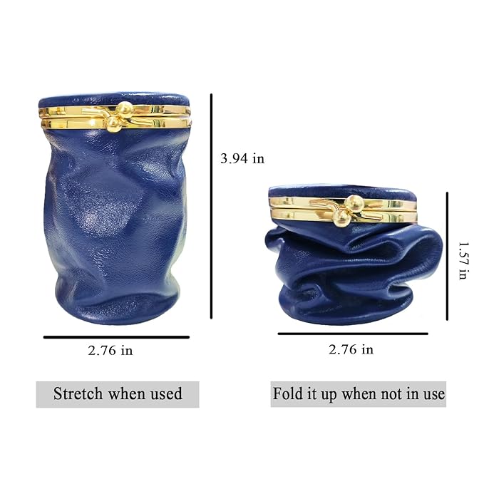 Leather Lipstick Pouch Mini Cosmetic Bag with Mirror Bag