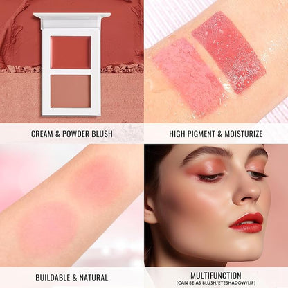 Purple Blush for Cheeks, Highly Pigmented Cream Blush Look Vegan(04#)