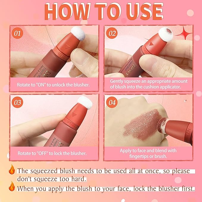 Liquid Blush Makeup Stick, Air Cushion Blush Beauty Effect (102Serenade)