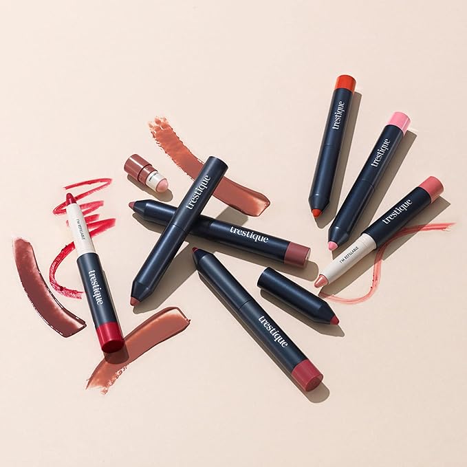 TRE'STIQUE trestique Prime And Shine Lip Crayon, Refillable Shiny Lipstick With Built-in Lip Primer, Clean Beauty Makeup Lipstick, Lipstick For Women, 2-in-1 Glossy Lipstick and Lip Primer