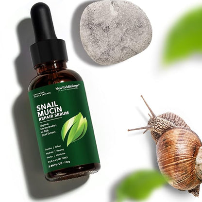 New York Biology 96% Korean Snail Mucin Serum for Face 3.38 Fl. oz 100 ml – Facial Skin Care Snail Mucin Moisturizer for Dry, Dull Skin and Wrinkles – Skin Care Hydrating Face Serum