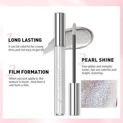 Metallic Diamond Liquid Lipsticks, Silver Lipstick for women, Long
