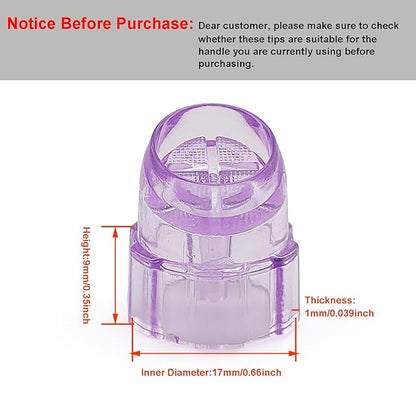 Elitzia Plastic Dermabrasion Microderma Heads Facial Aqua Peel Tips Water Peeling Caps Facial Care Skin Cleaning Tool Beauty Machine Replacement Spare Parts 8pcs Per Set （Lilac）