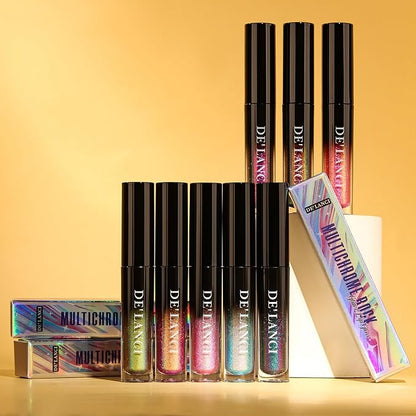 Chameleon Liquid Lipstick Purple Brown Green Color,Shimmer Metallic Colourful Lip Gloss for Women Girls Lips Makeup Gift,Hydrating Waterproof and Long Lasting Lip Stick Shiny,Talc-Free,#6