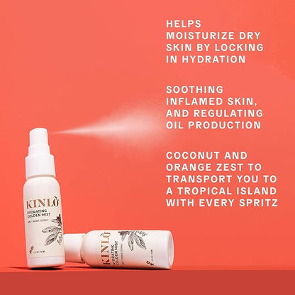 Kinlo Self Care Kit - Facial Oil, Facial Mist, Eye cream, Sweet Orange Coconut Scent Candle | Home SPA Gift Set Mother's Mother's day gift day gift | Black Owned Skincare | Made in USA