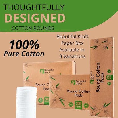 Cotton rounds makeup remover pads