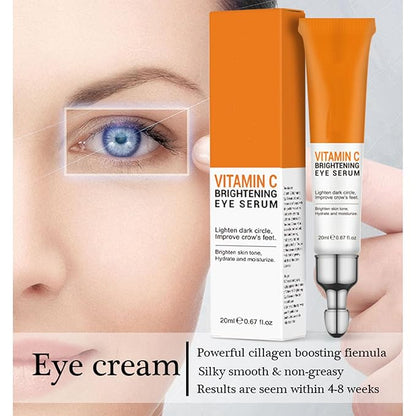 Vitamin C Eye Cream for Dark Circles, Fine Lines Puffiness Crow's Feet Eye Bags Under Eyes Treatment for Women & Men, Advanced Super C Serum With Hyaluronic Acid 1.34 oz (2)