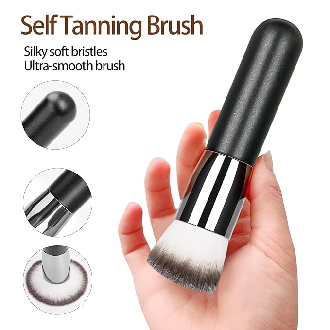 UNIMEIX 5 Pack Self Tanning Mitt Applicator Kit Set Self Tan Back Applicator with Self Tanning Glove for Self Tan Mitt Mini Self Tan Glove and Sunscreen Brush (Brown)