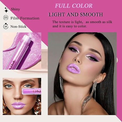 COOSA Glitter Liquid Lipsticks, Diamond Shimmer Metallic Plumping Glitter