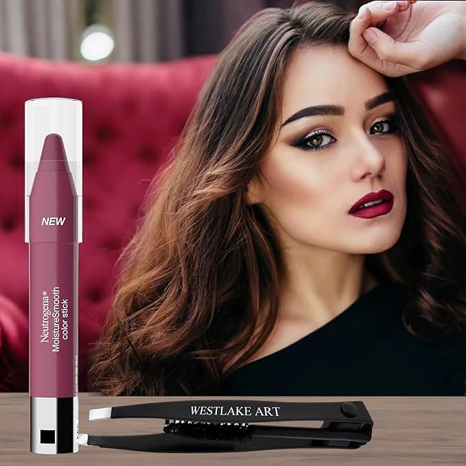 Moisturesmooth Color Stick, 0.11 Oz - Bright Berry Colored Lipstick | Bundled Eyebrow Tweezers - Long-Lasting, Nourishing Moisturizing Lipstick For Women ~ [Pack Of 1]